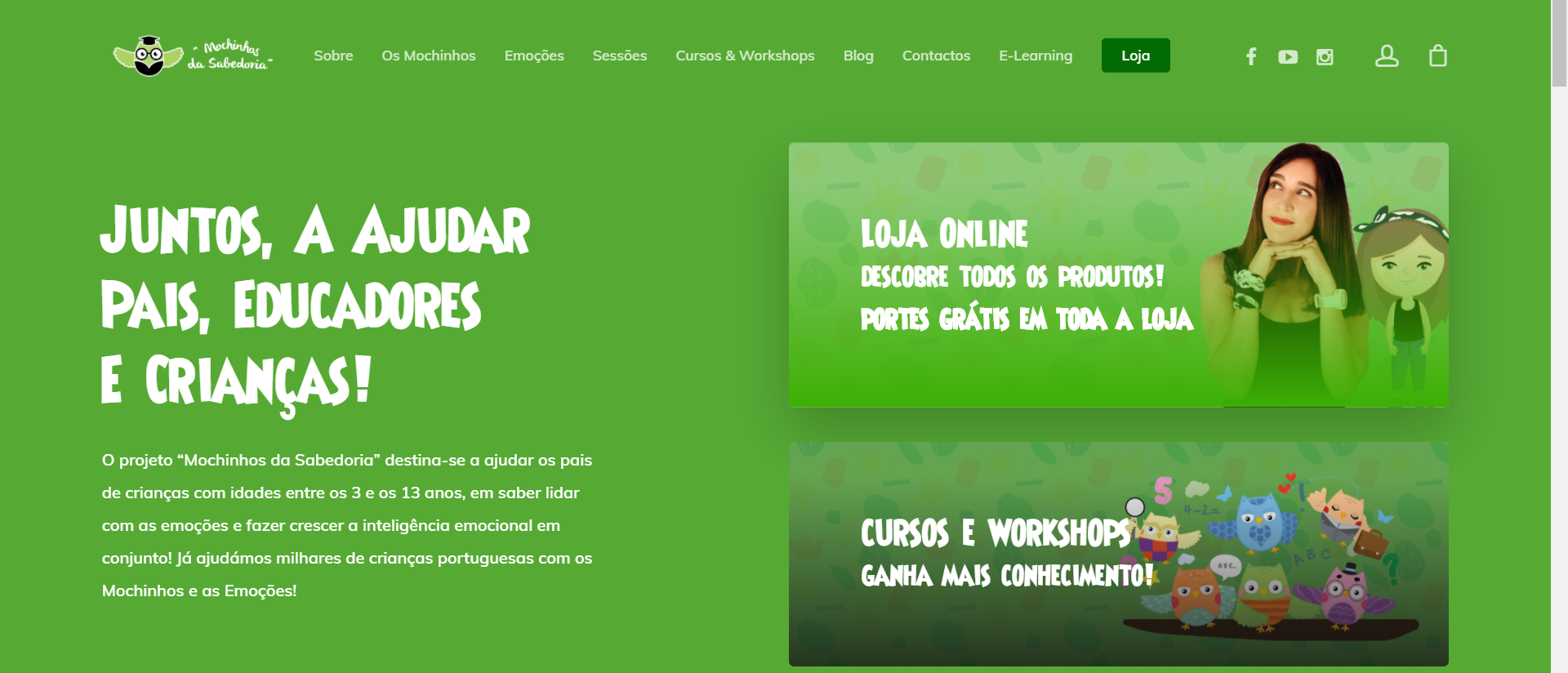 Site Mochinhos da Sabedoria